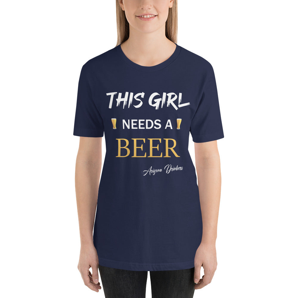 Unisex t-shirt with Arizona Drinkers Text on front
