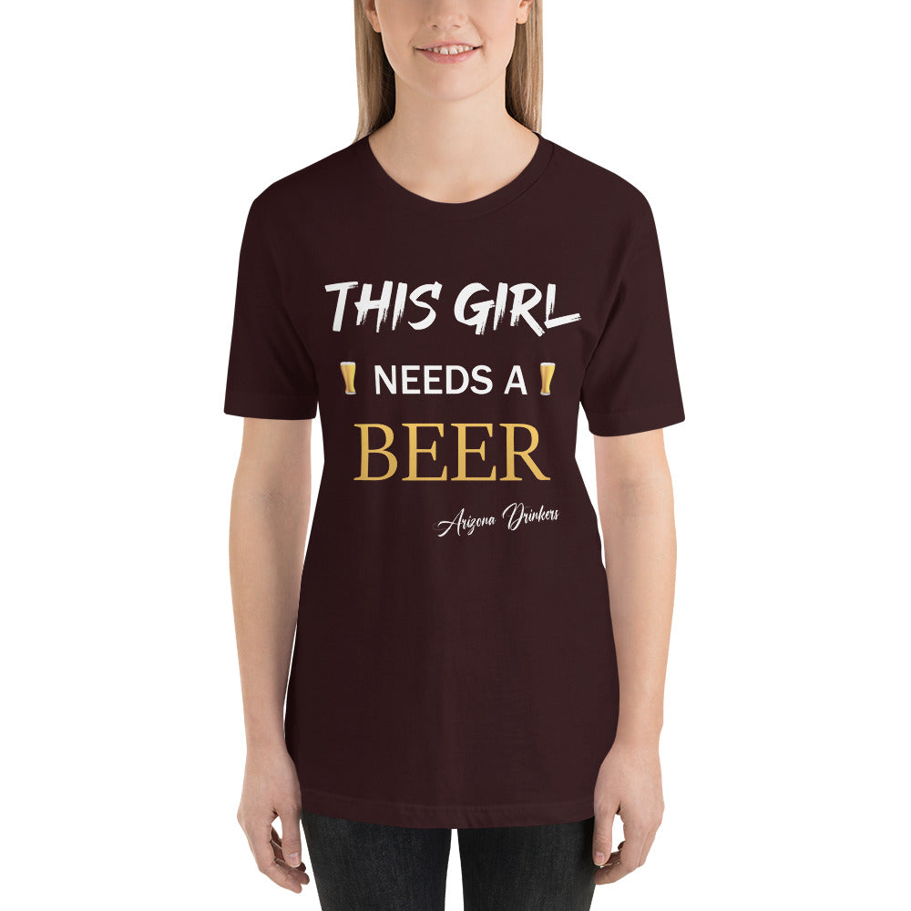 Unisex t-shirt with Arizona Drinkers Text on front