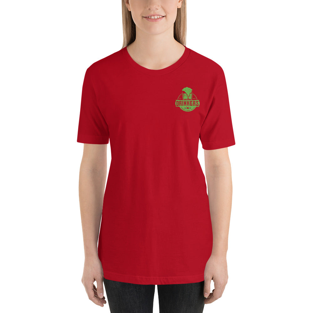 Short-Sleeve Unisex T-Shirt with Arizona Drinkers logo on Front and St Patrick's Text on back