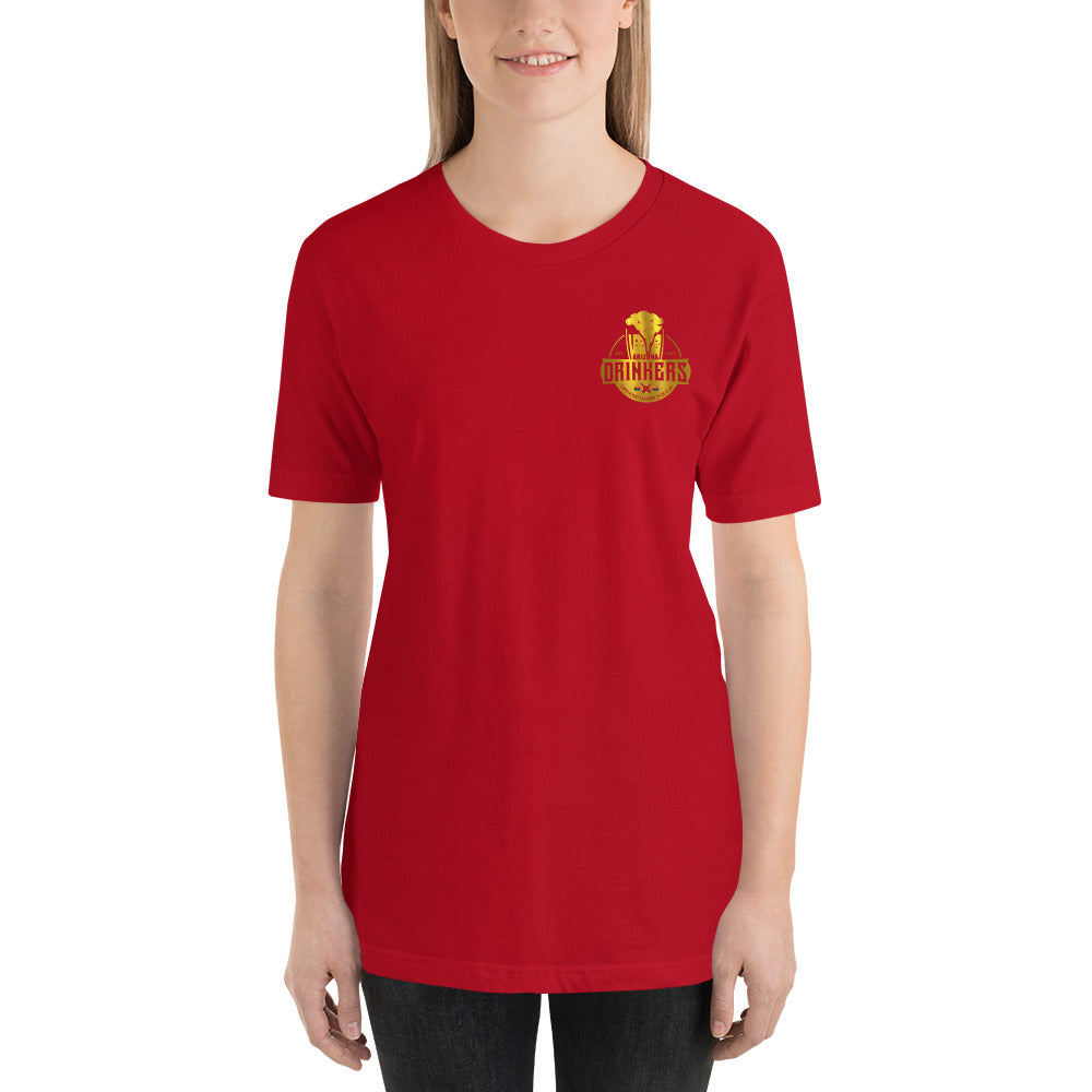 Short-Sleeve Unisex T-Shirt with Arizona Drinkers logo on Front and Drinkers Text on Back