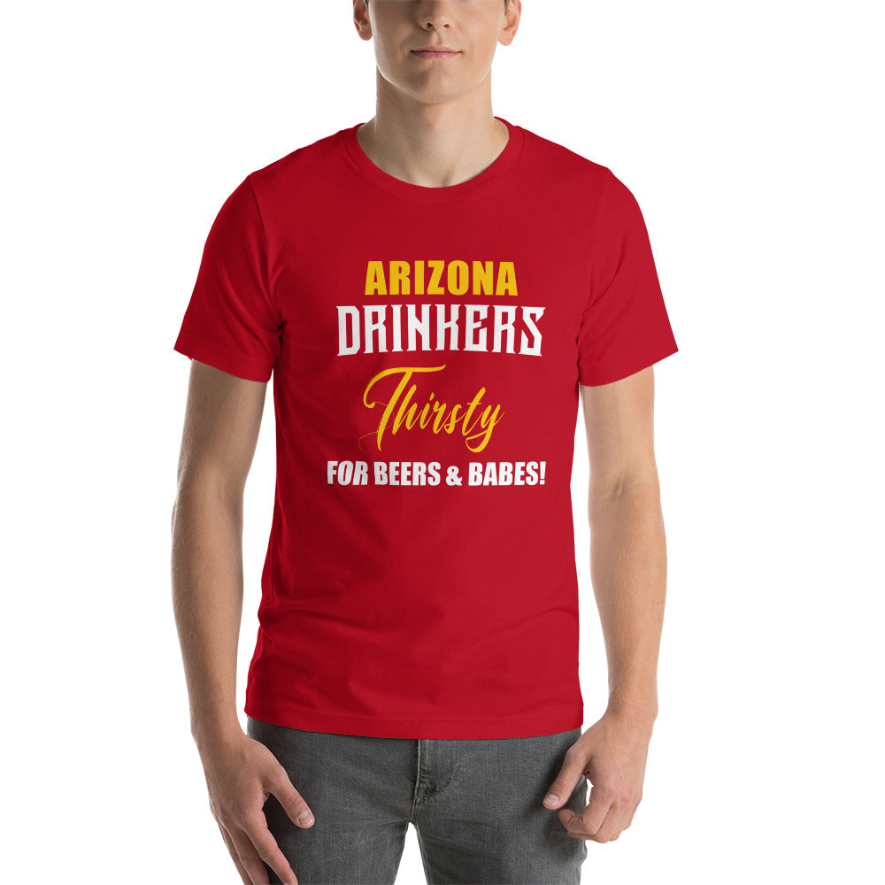 Short-sleeve unisex t-shirt with Drinkers Text on Front