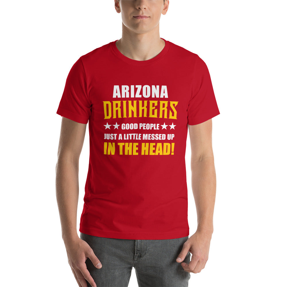 Short-sleeve unisex t-shirt with Drinkers Text on Front