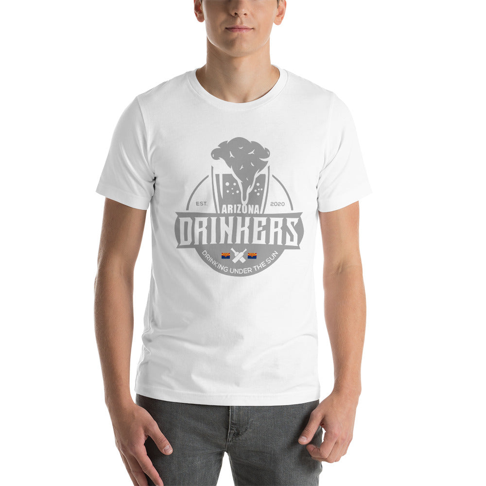 Short-sleeve unisex t-shirt with Arizona Drinkers Logo On Front