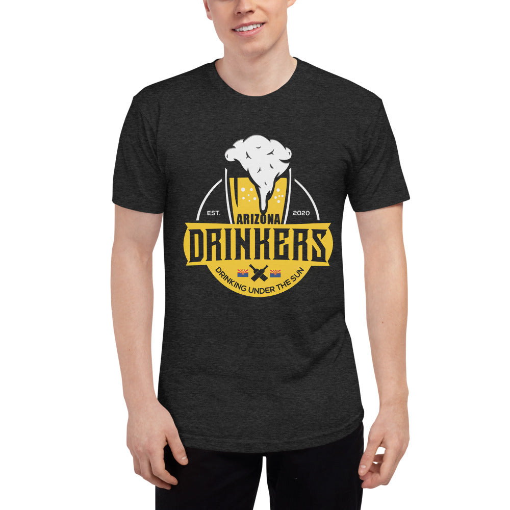 Unisex Tri-Blend Track Shirt with Arizona Drinkers Logo On Front