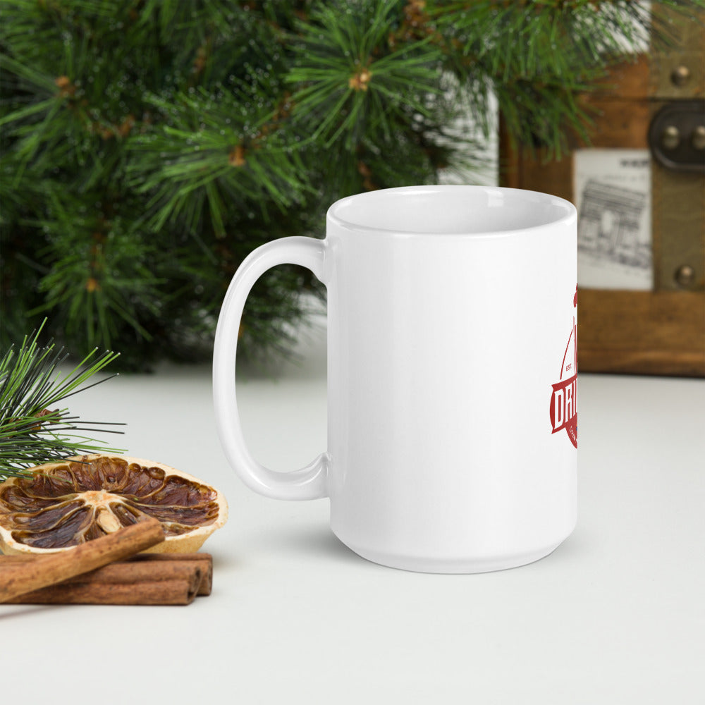 White glossy mug with Arizona Drinkers Logo