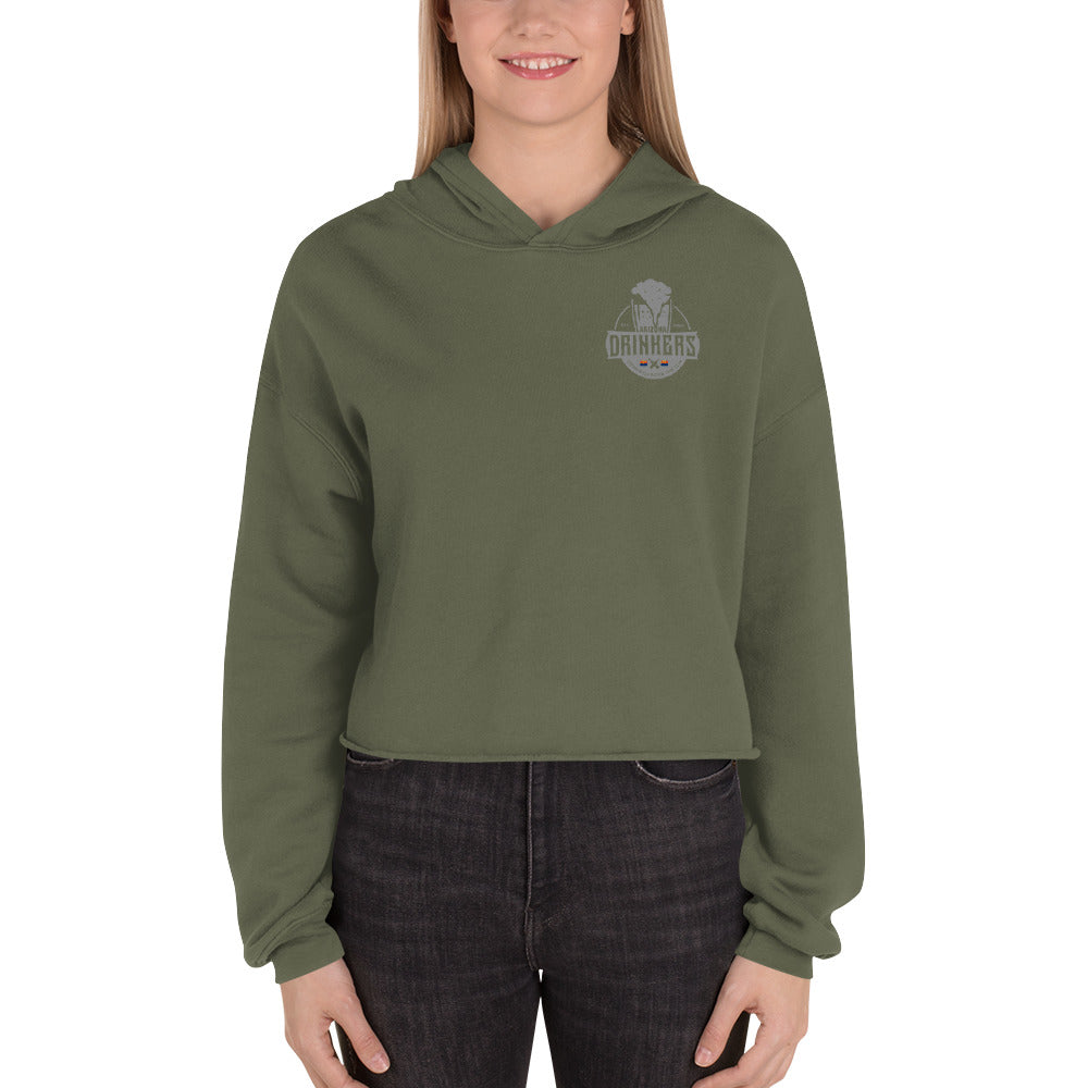 Crop Hoodie with Arizona drinkers logo on left chest