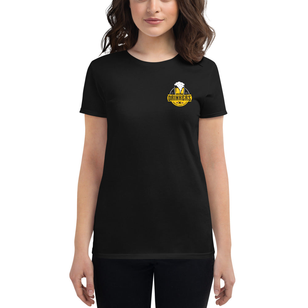 Women's short sleeve t-shirt with Arizona Drinkers Logo on Front and Drinkers Text On Back
