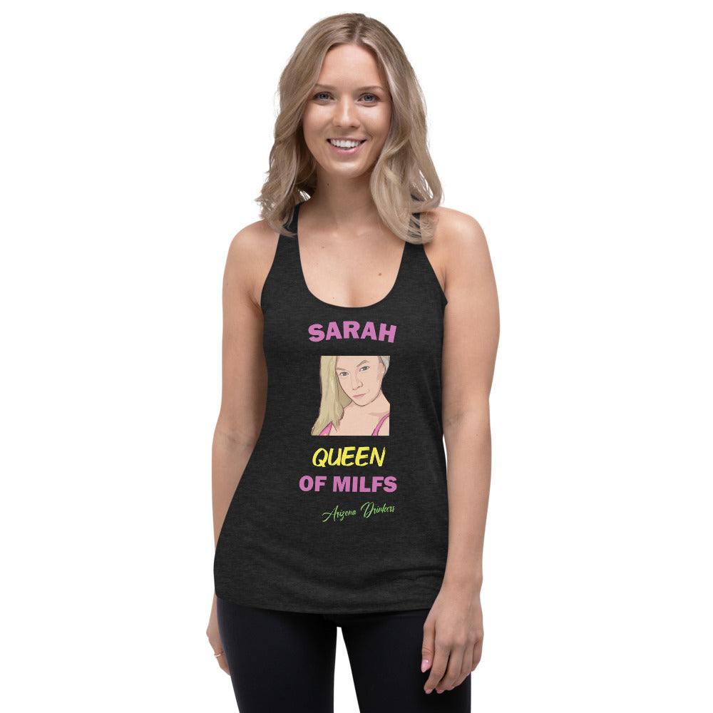 Women's Racerback Tank with Custom Text of Sarah