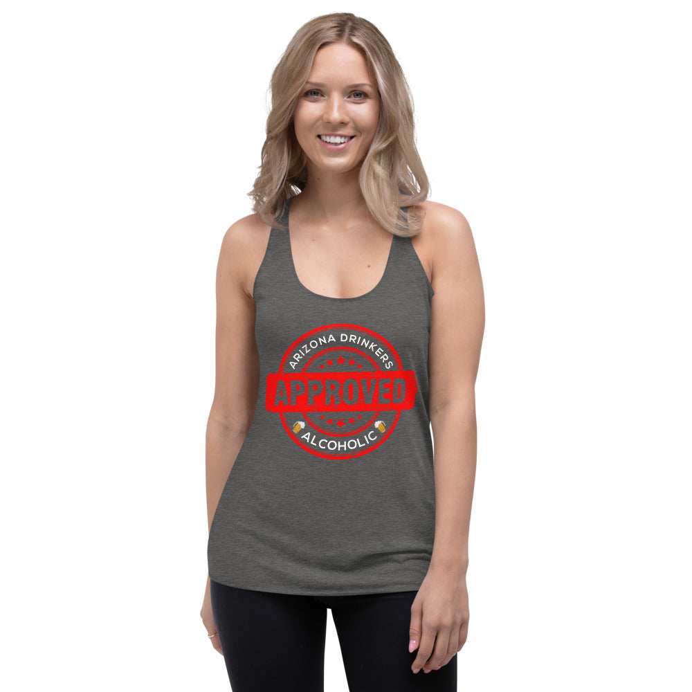 Women's Racerback Tank with Drinkers Text on Front