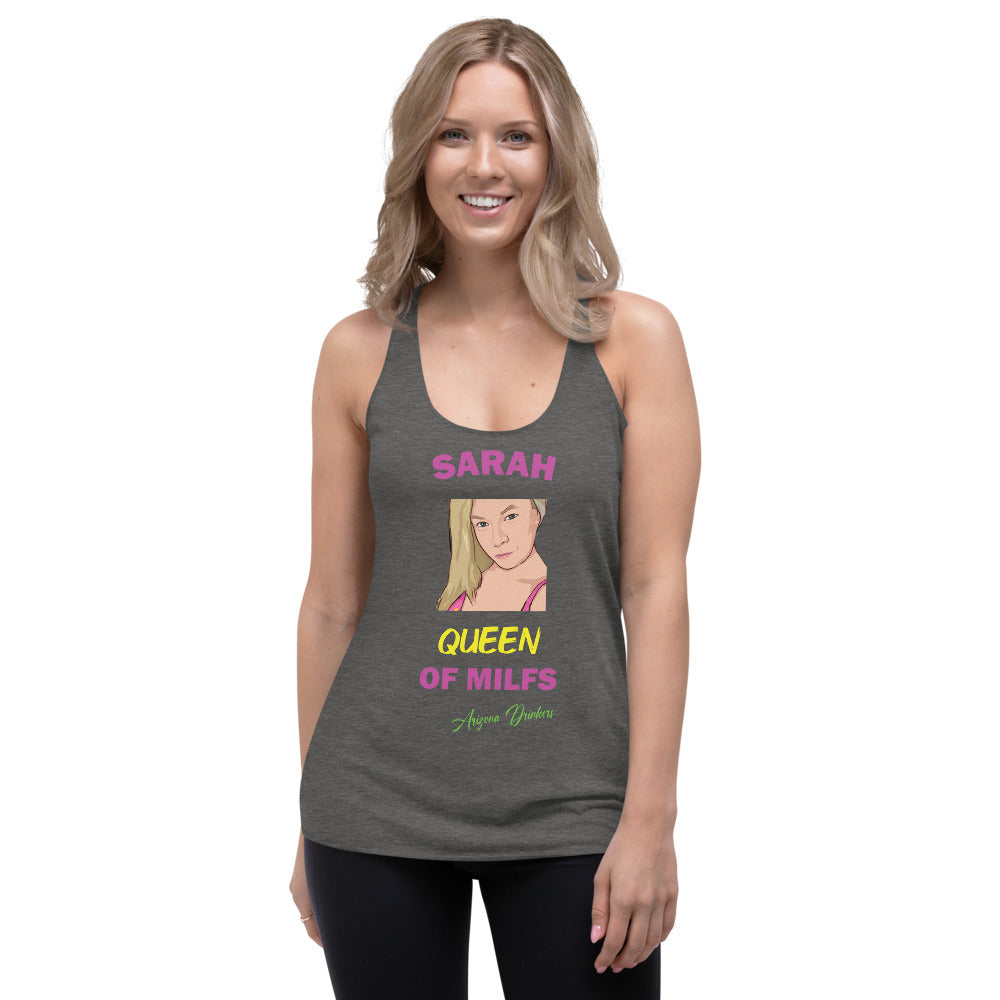 Women's Racerback Tank with Custom Text of Sarah