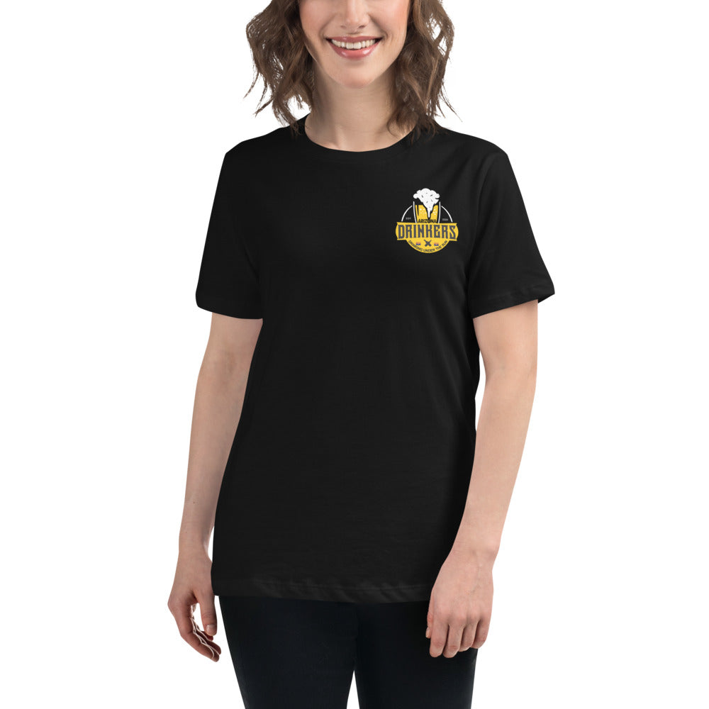 Women's Relaxed T-Shirt with Arizona Drinkers logo on left chest