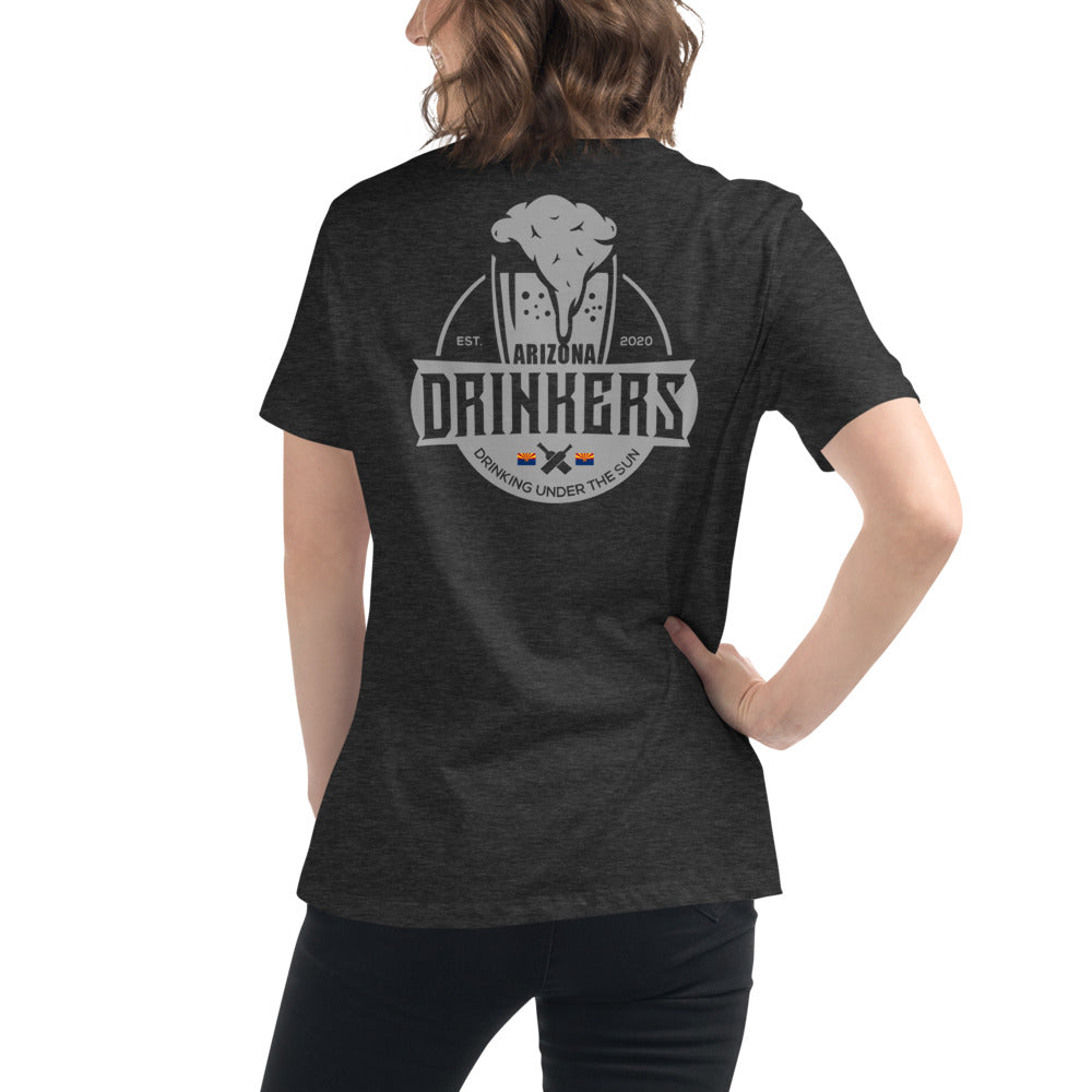 Women's Relaxed T-Shirt with Arizona Text on Front and Arizona Drinkers Logo on Back