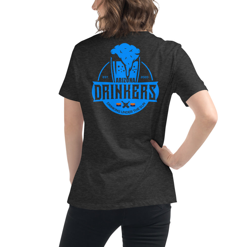 Women's Relaxed T-Shirt with Arizona Text on Front and Arizona Drinkers Logo on Back