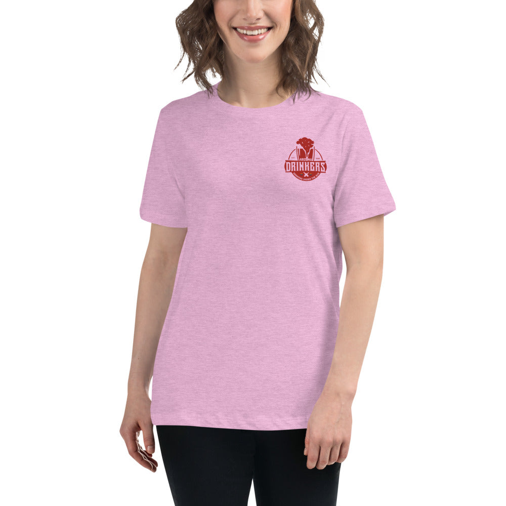 Women's Relaxed T-Shirt with Arizona Drinkers Logo on Left chest