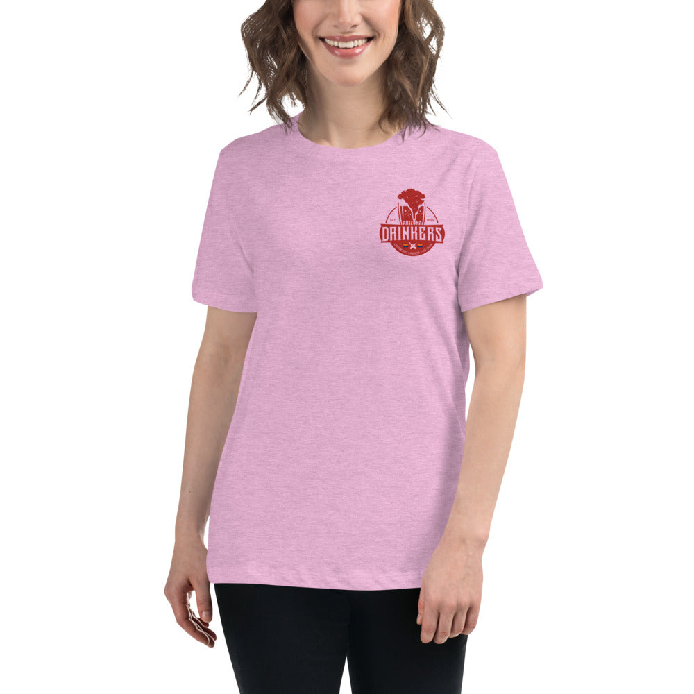 Women's Relaxed T-Shirt with Arizona Drinkers Logo on left chest