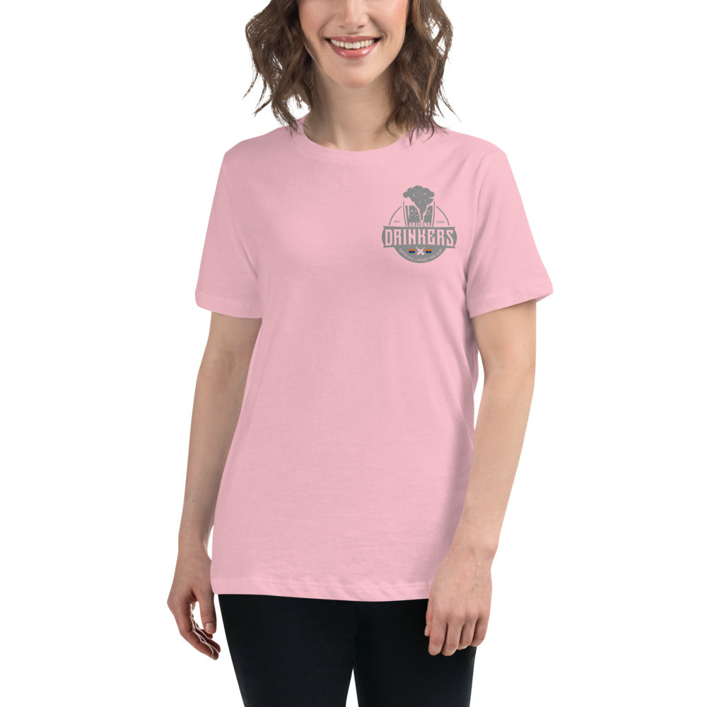 Women's Relaxed T-Shirt with Arizona Drinkers Logo on left chest