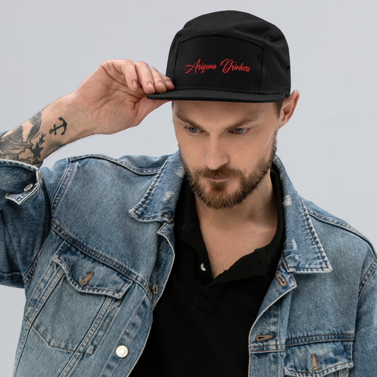 5 Panel Camper with Arizona Drinkers in Red Color on Front