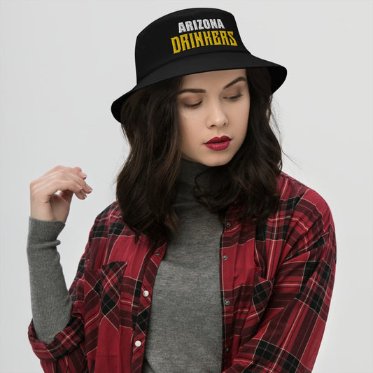 Bucket Hat with Arizona Drinkers in Yellow Color on Front