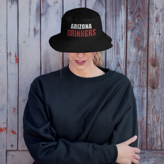Bucket Hat with Arizona Drinkers in Red Color on Front