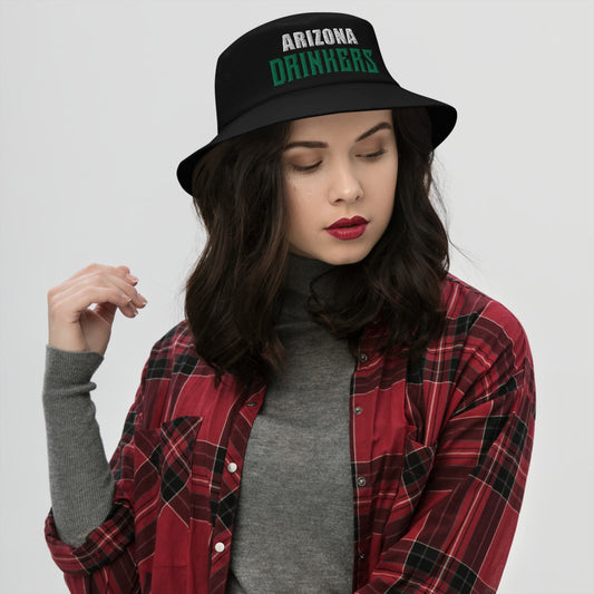 Bucket Hat with Arizona Drinkers in Green Color on Front