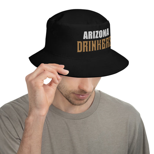 Bucket Hat with Arizona Drinkers in brown Color on Front