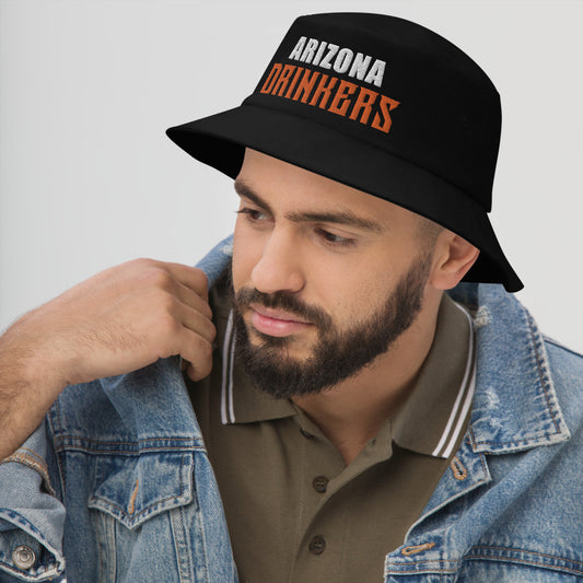 Bucket Hat with Arizona Drinkers in Orange Color on Front