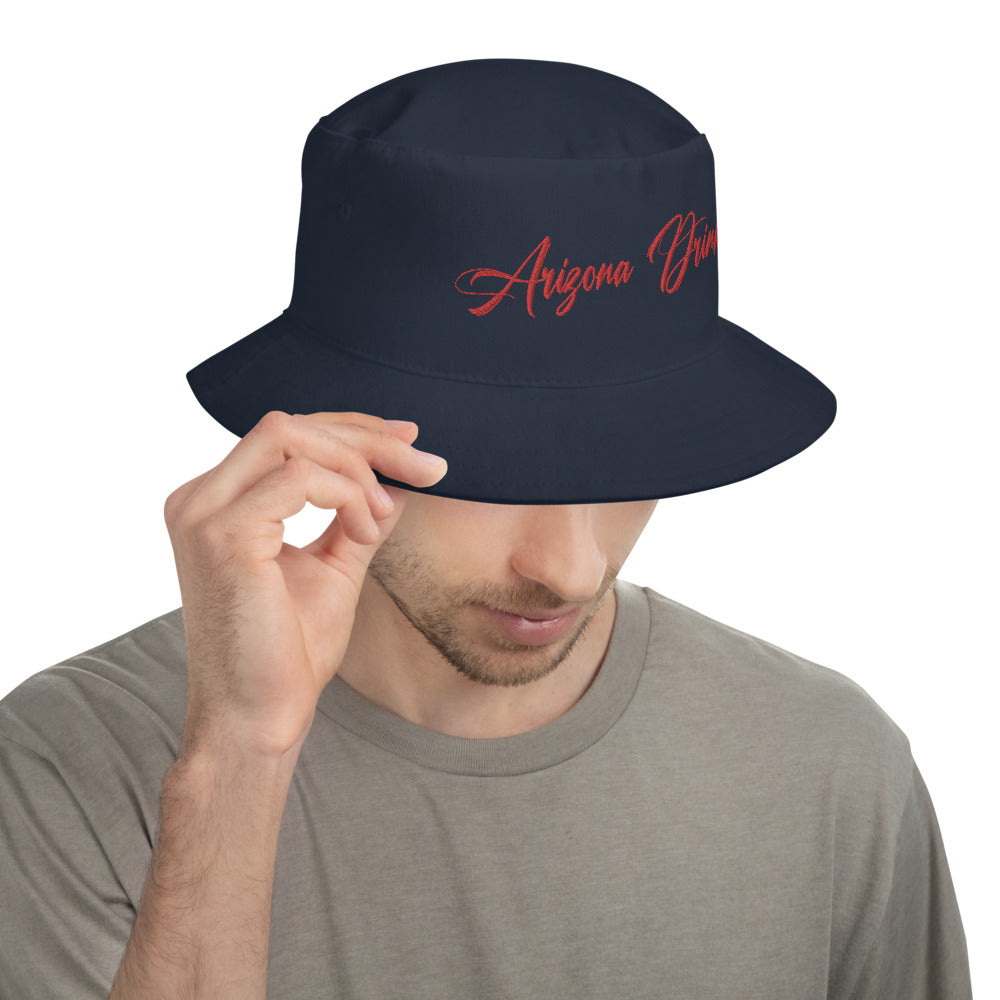 Bucket Hat with Arizona Drinkers in Red Color on Front