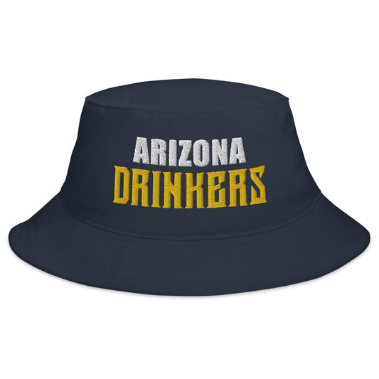 Bucket Hat with Arizona Drinkers in Yellow Color on Front