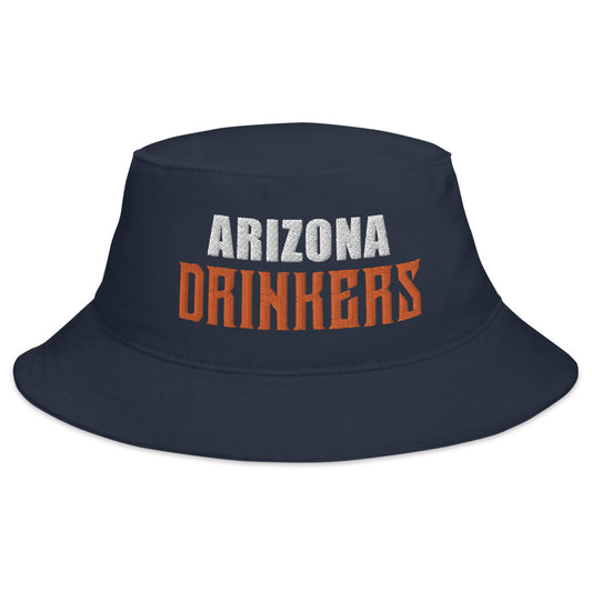Bucket Hat with Arizona Drinkers in Orange Color on Front