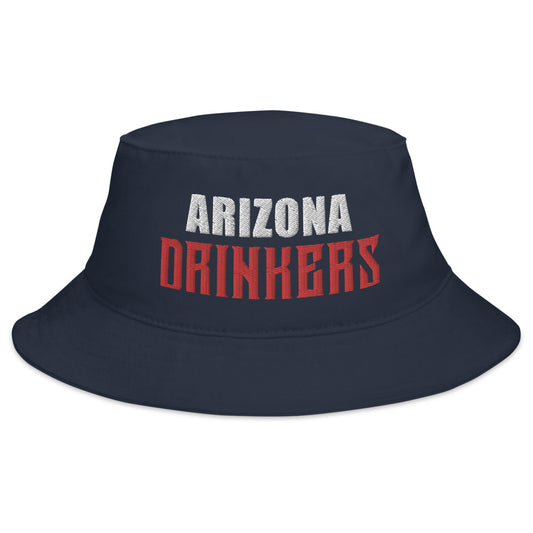 Bucket Hat with Arizona Drinkers in Red Color on Front