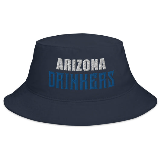 Bucket Hat with Arizona Drinkers in Blue Color on Front