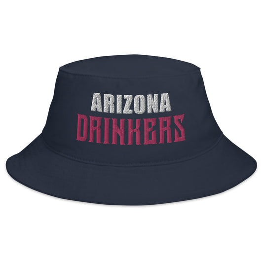 Bucket Hat with Arizona Drinkers in Pink Color on Front