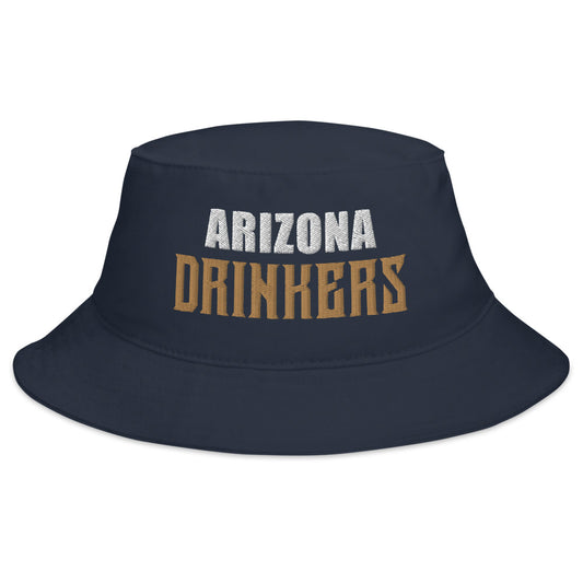 Bucket Hat with Arizona Drinkers in brown Color on Front