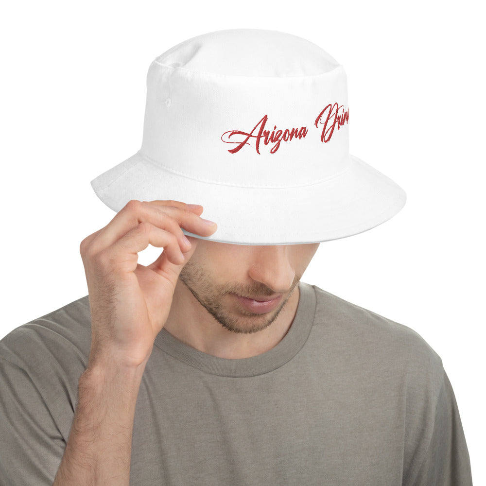 Bucket Hat with Arizona Drinkers in Red Color on Front