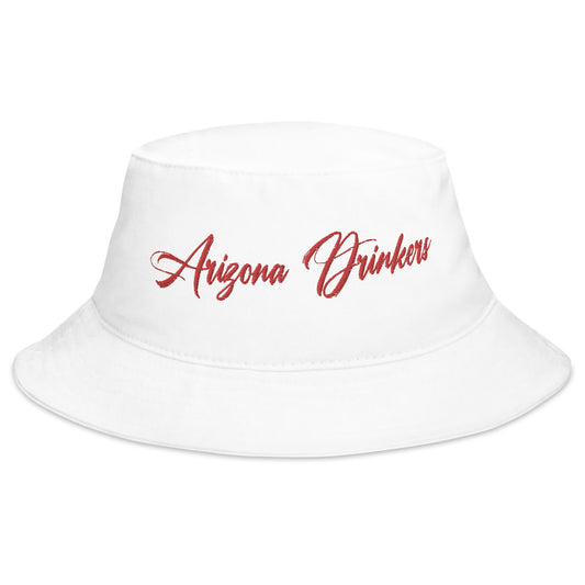 Bucket Hat with Arizona Drinkers in Red Color on Front