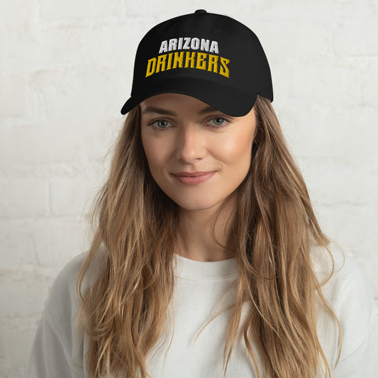 Dad hat with Arizona Drinkers in Yellow Color on Front