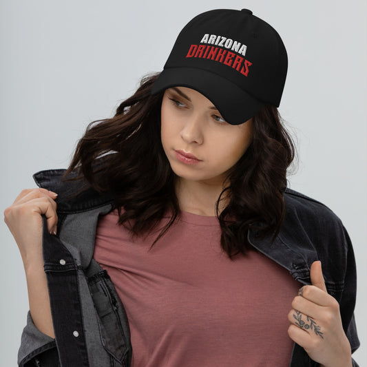 Dad hat with Arizona Drinkers in Red Color on Front