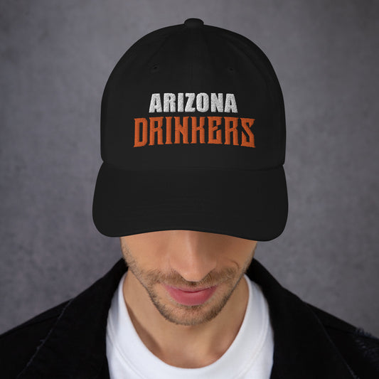 Dad hat with Arizona Drinkers in Orange Color on Front