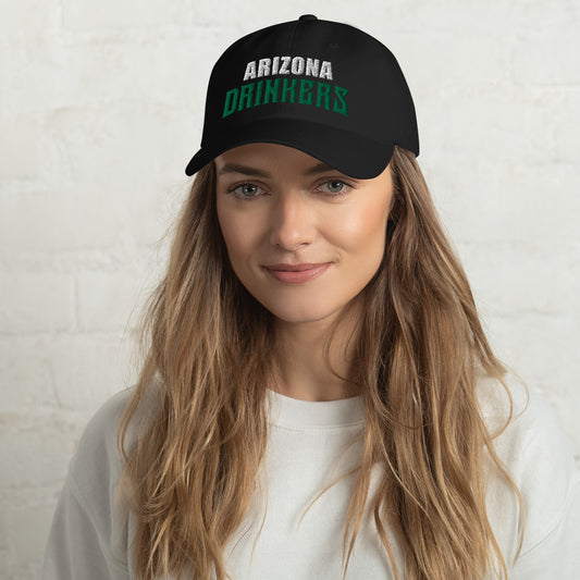Dad hat with Arizona Drinkers in Green Color on Front