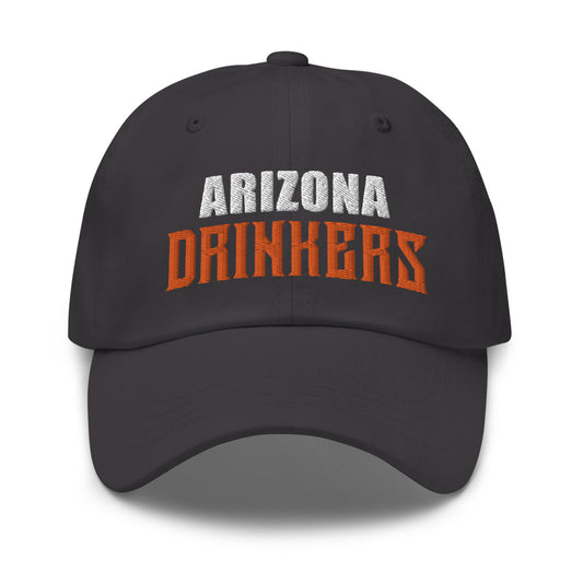 Dad hat with Arizona Drinkers in Orange Color on Front