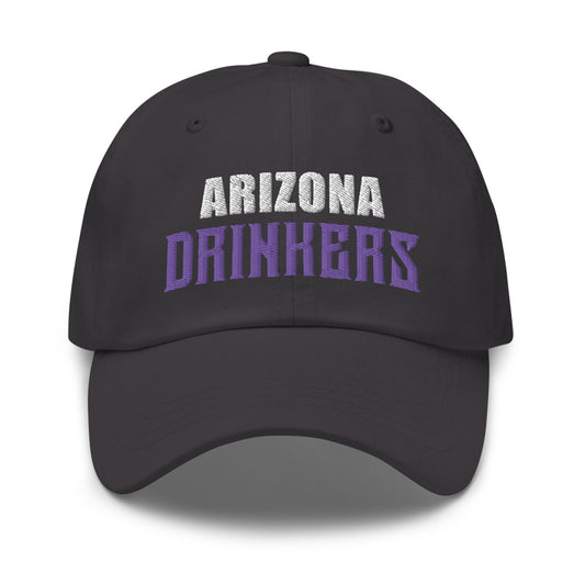 Dad hat with Arizona Drinkers in Violet Color on Front