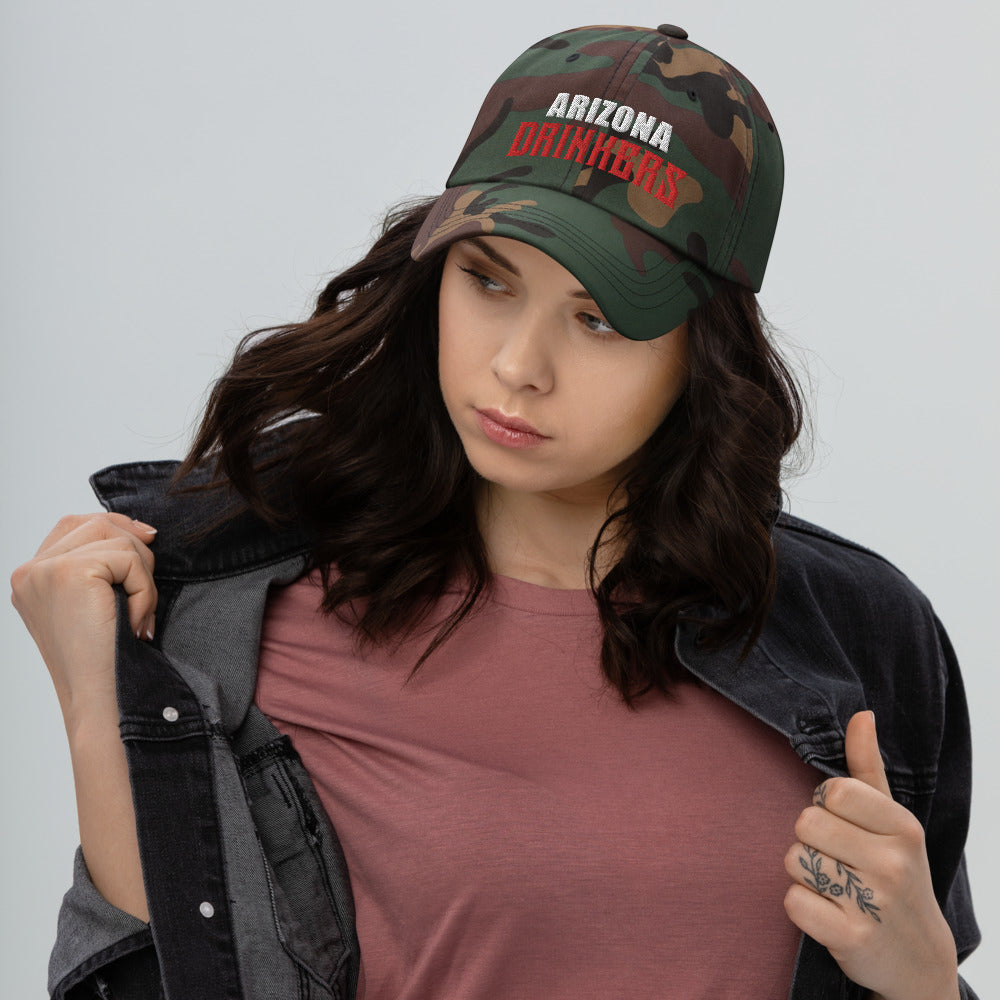 Dad hat with Arizona Drinkers in Red Color on Front