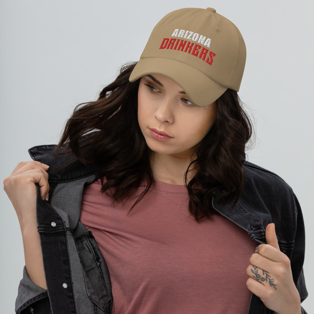 Dad hat with Arizona Drinkers in Red Color on Front