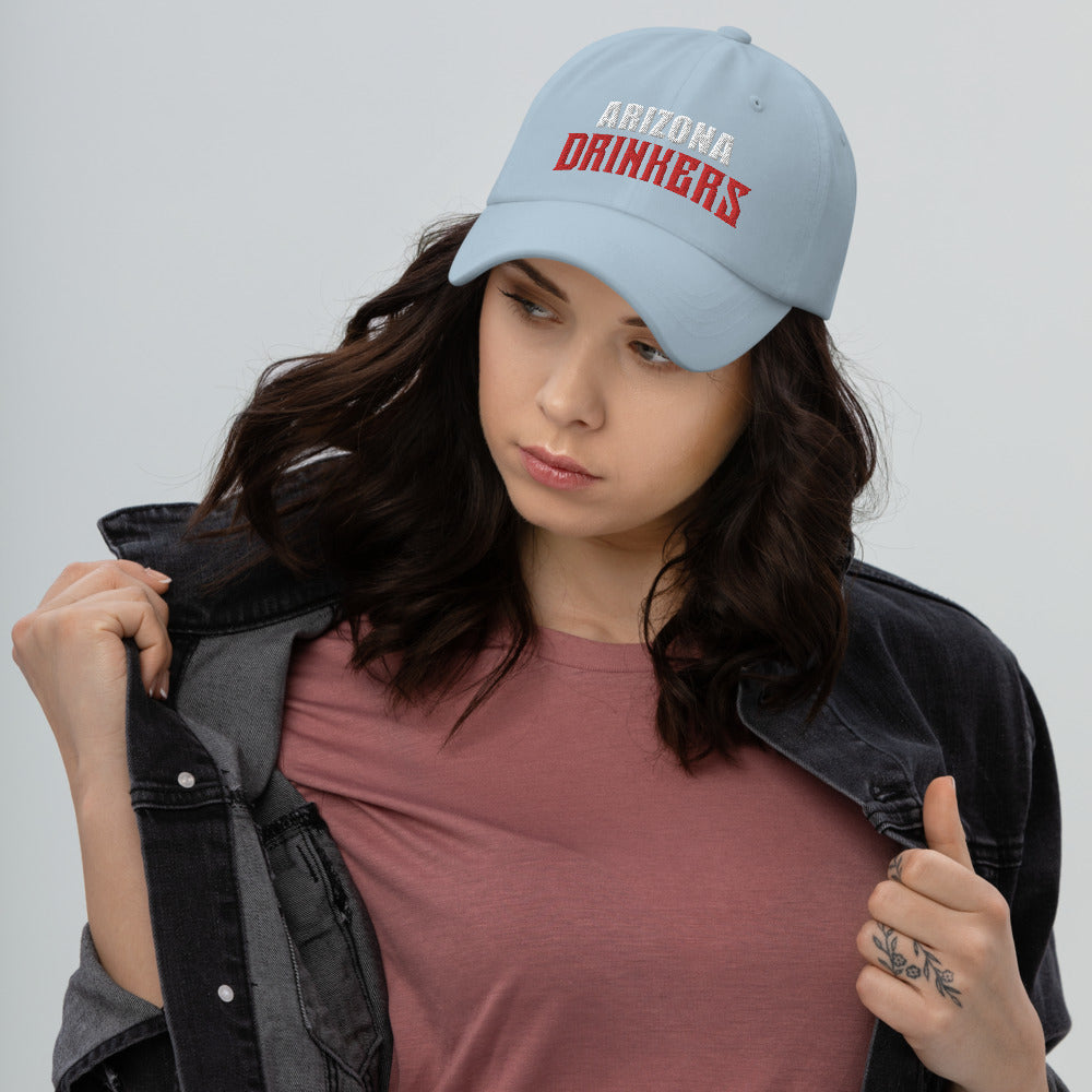 Dad hat with Arizona Drinkers in Red Color on Front