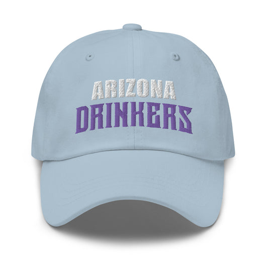 Dad hat with Arizona Drinkers in Violet Color on Front