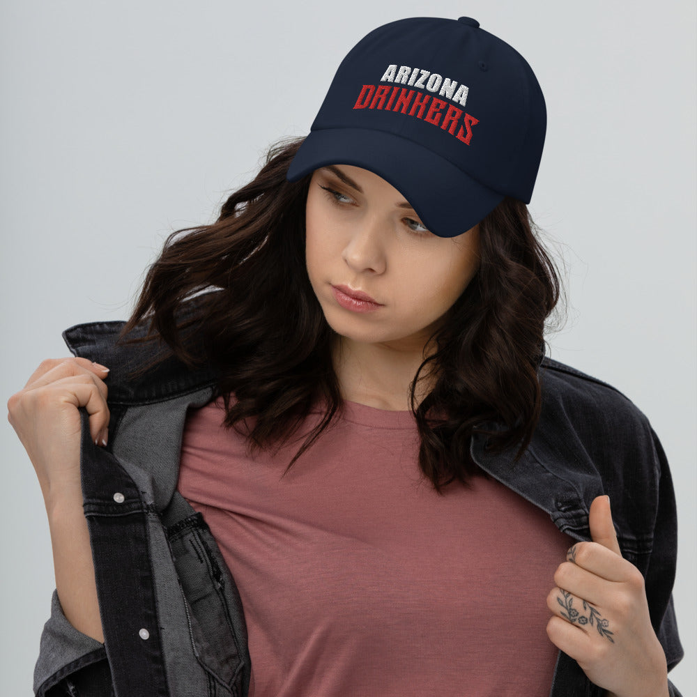 Dad hat with Arizona Drinkers in Red Color on Front