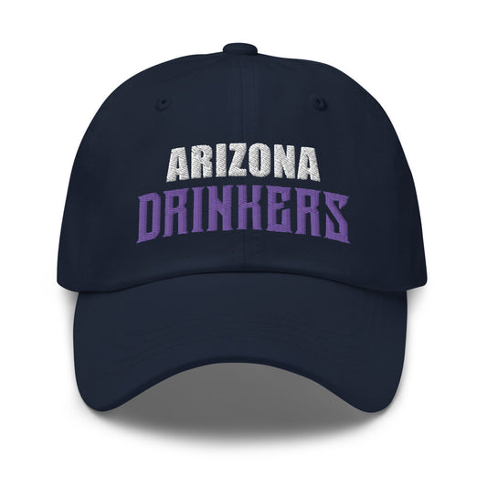 Dad hat with Arizona Drinkers in Violet Color on Front