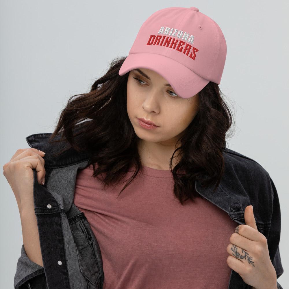 Dad hat with Arizona Drinkers in Red Color on Front