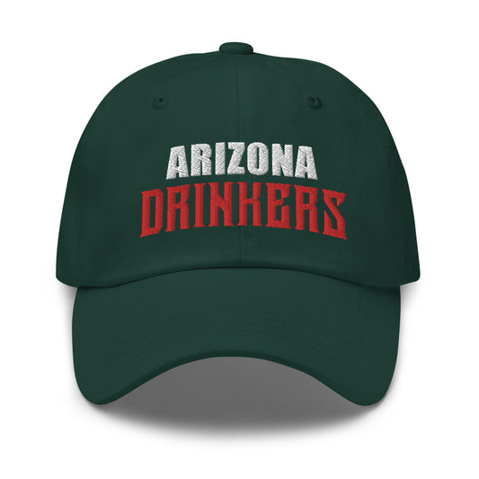 Dad hat with Arizona Drinkers in Red Color on Front
