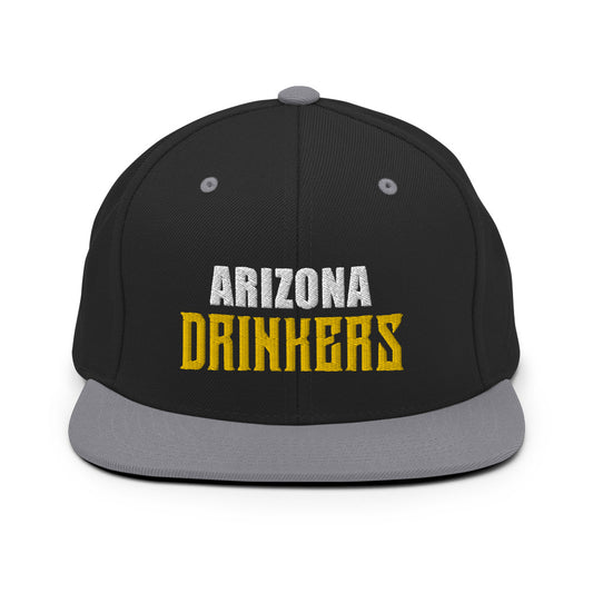 Snapback Hat with Arizona Drinkers in Yellow Color on Front